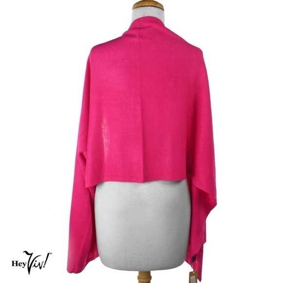 Pink Scarf, Shawl, Shrug - 22" x 60" - Creative Button Up Style from Hey Viv - Picture 3 of 4